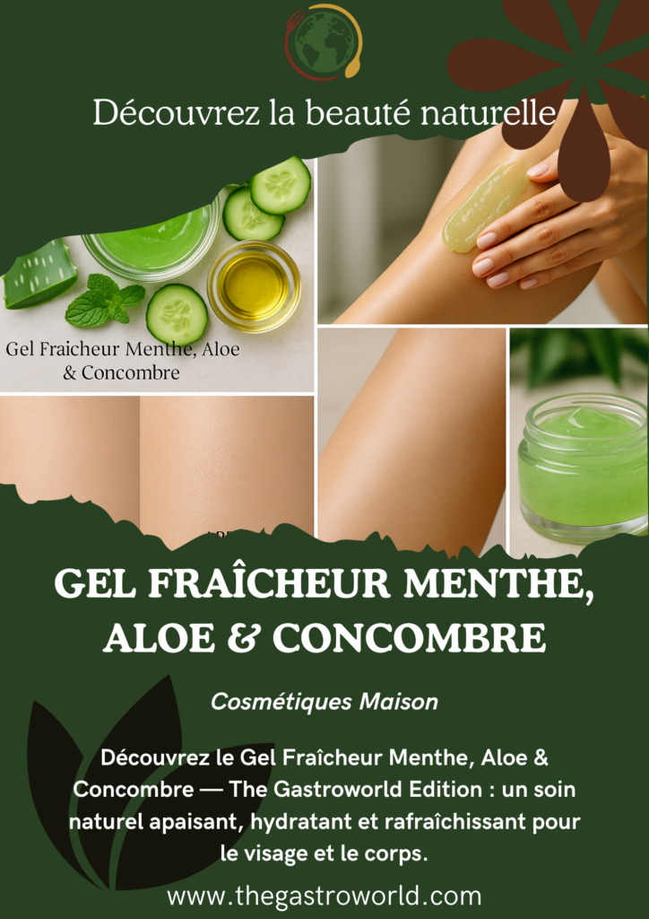🌿 GEL FRAÎCHEUR MENTHE, ALOE & CONCOMBRE — THE GASTROWORLD EDITION