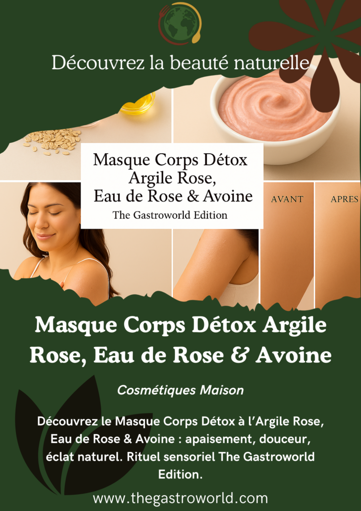 Masque Corps Détox Argile Rose, Eau de Rose & Avoine — The Gastroworld Edition